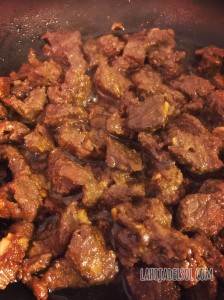 Cooking beef tapa